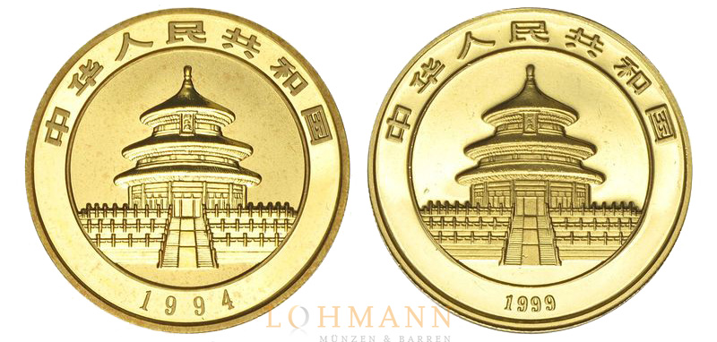 China Gold Panda - Variationen