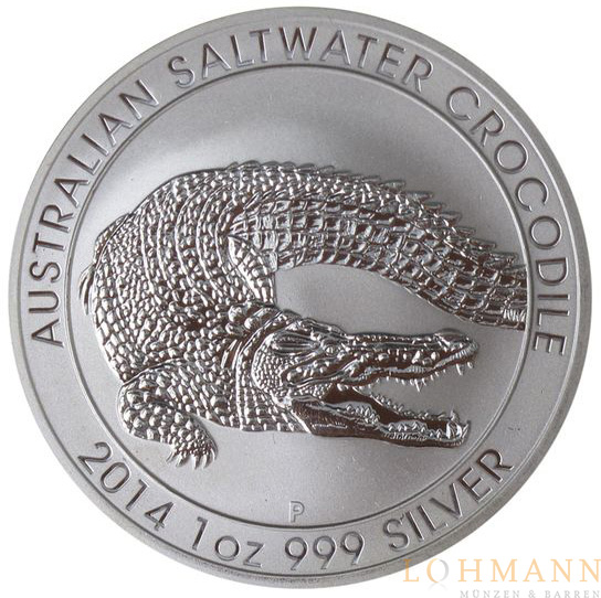 Silbermünze - Salzwasser Krokodil